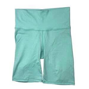 Terez Blue High Rise Wide Waistband High Rise Workout Athletic Bike Short Sz S